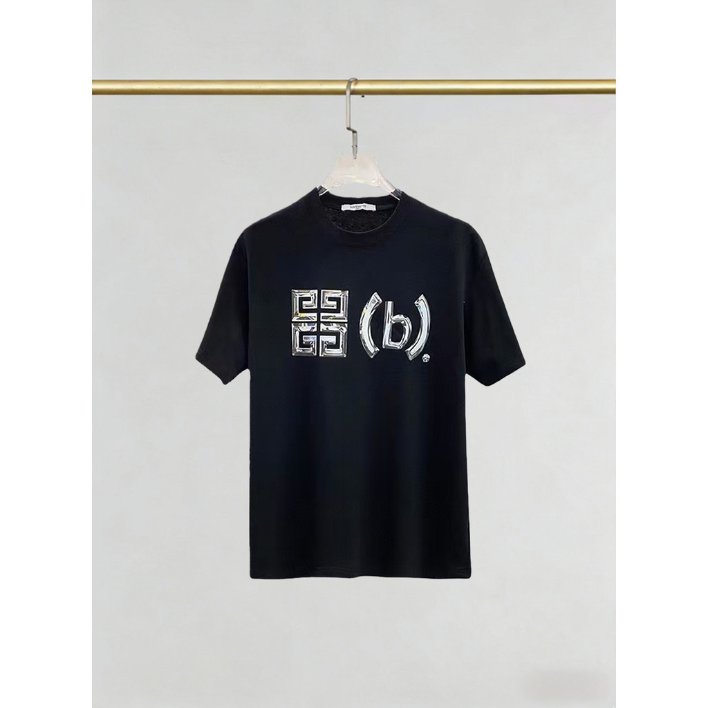 GIVENCHY/GIVENCHY 2026 คลาสสิกรอบคอแขนสั้นเสื้อยืดผู้ชายผู้หญิงสไตล์แฟชั่น Simple Basic Top ฤดูใบไม้