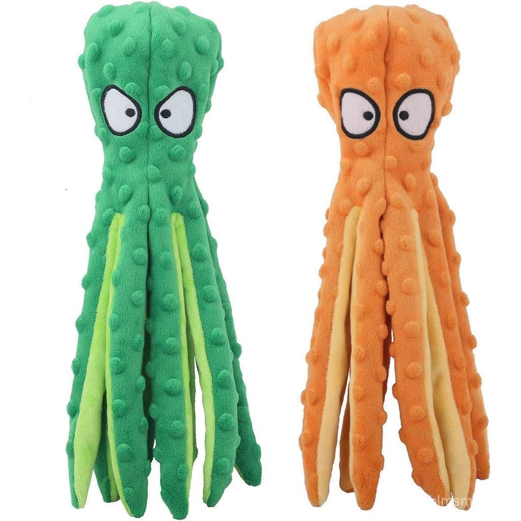 Dog Squeaky Toys Octopus-ไม่มีบรรจุCrinkle Plushของเล่นสําหรับลูกสุนัขการงอกของฟัน,ของเล่นเคี้ยวแบบโ