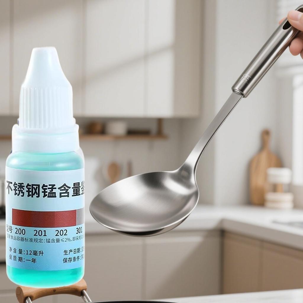 304 สแตนเลสสตีลทดสอบ Solution 12ml การตรวจจับ Rapid การวิเคราะห์ Liquid Rapid Reagent สําหรับห้องปฏิบัติการเครื่องครัวบ้านช้อนส้อม beqaxth