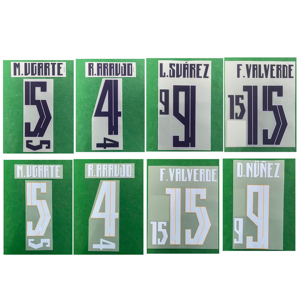 2026 ชื่อชุดทีมชาติ 4 ร .ARAUJO 5 M.UGARTE 9 L.SUAREZ Iron On ป้ายแพทช์ฟุตบอลถ่ายโอนความร้อน
