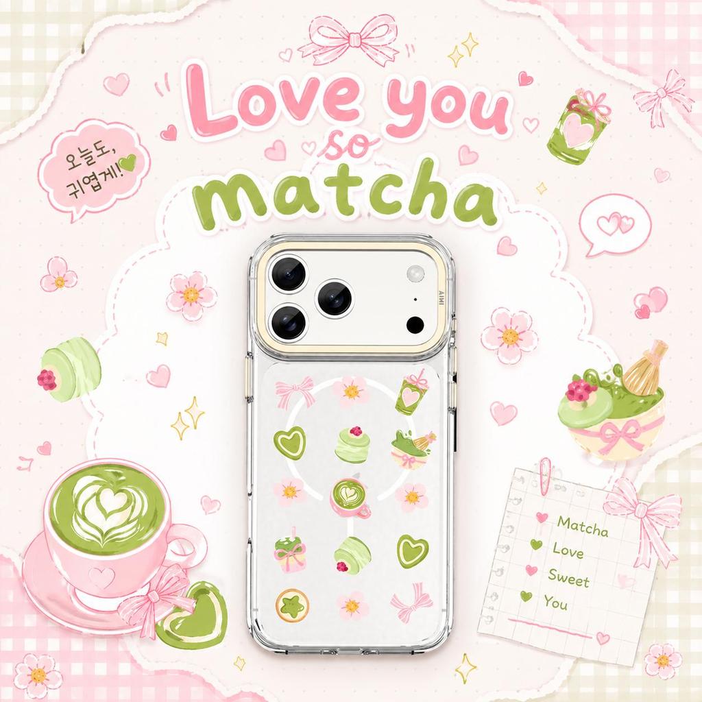 AIMI CLAIR Case เคสใส LOVE YOU SO MATCHA