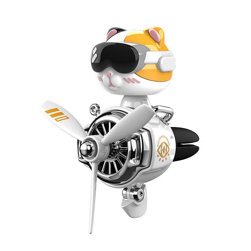 Pilot Car Aromatherapy Vent Little Fan 2025 New Car Air Conditioning Decorative Propeller Shaking He