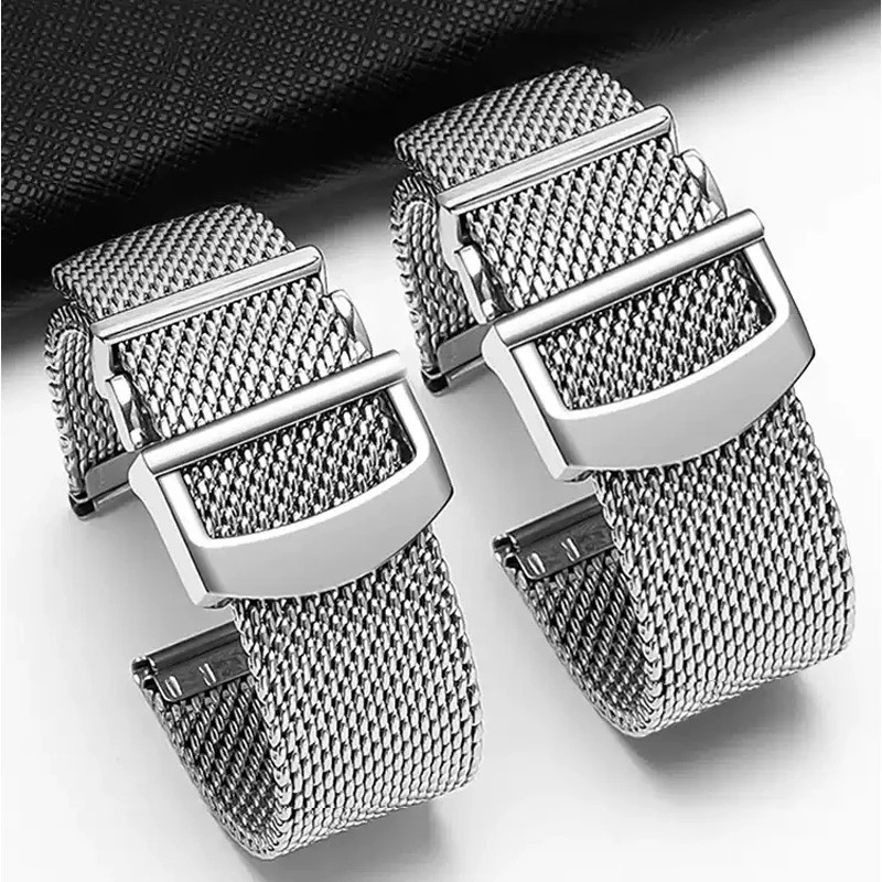 Watch Accessories Folding Clasp 20 22mm Milanese Stainless Steel Mesh Watch band Best For IWC PORTOF