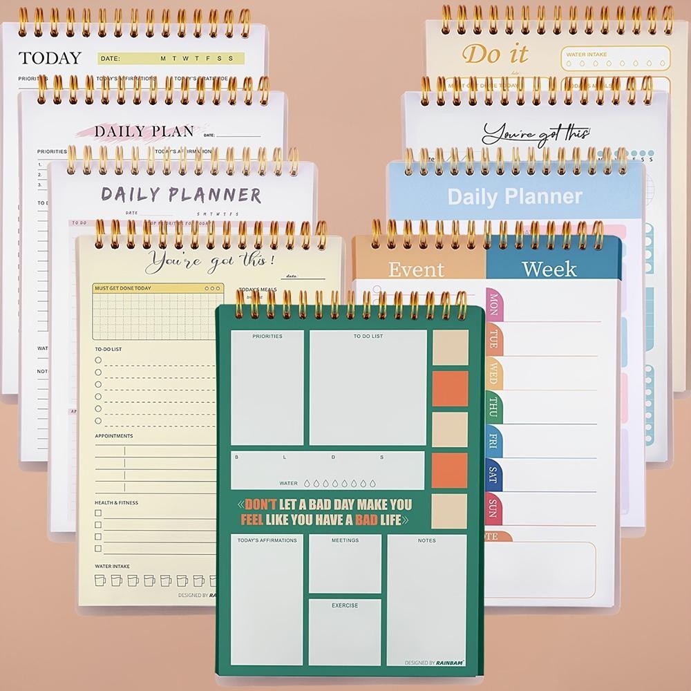 สมุดแพลนเนอร์รายวัน A5 50 แผ่น สมุดจดตารางงาน To Do List Weekly Planner Goal Planner จัดการเวลา