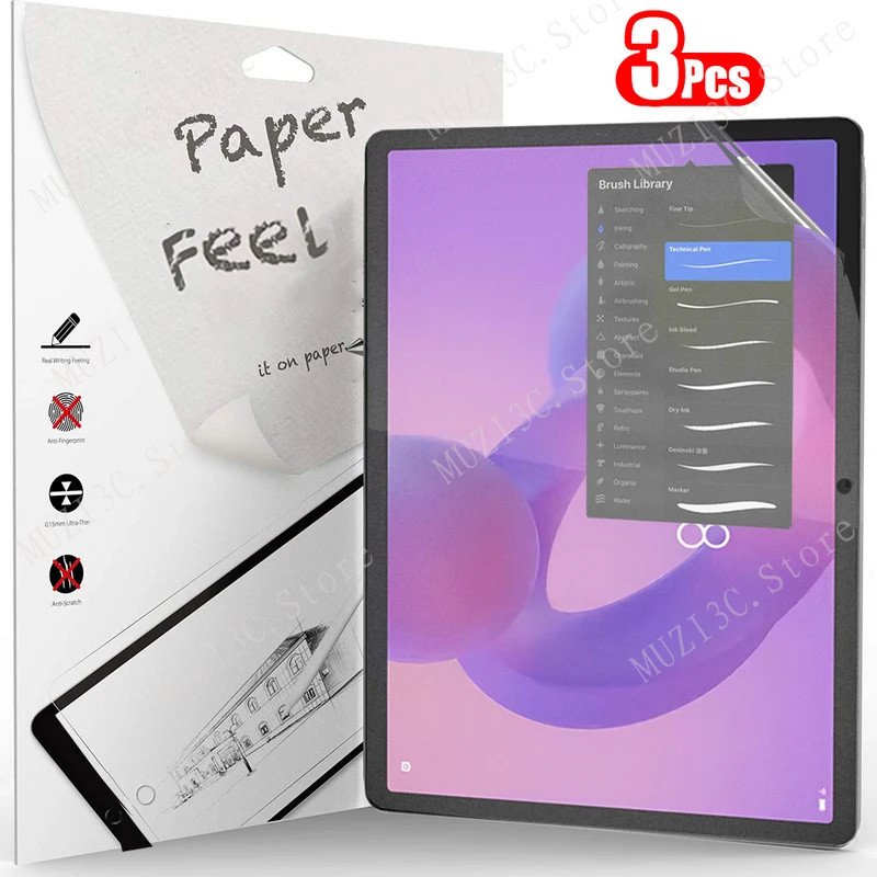 3 ชิ้นกระดาษรู้สึกเช่นป้องกันหน้าจอสําหรับ Lenovo Idea Tab Plus Pro 11 12.1 12.7 นิ้วฟิล์ม (ไม่มีกระจก)
