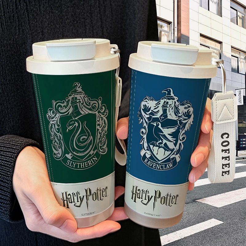 [ฤดูร้อนต้องมี] Harry Potter College Merchanded Thermos Cup Stainless Steel Straw Double Drinking Large-Capacity Water Cup Student High-Value
