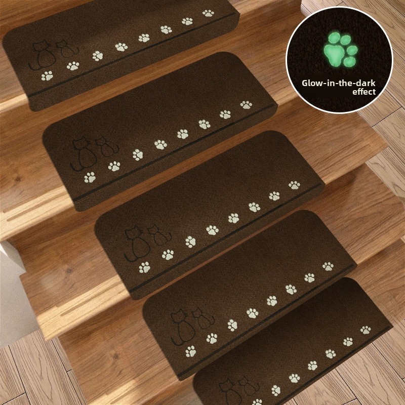 สไตล์ญี่ปุ่น pvc กาวฟรี Self-Adhesive ในครัวเรือนไม้บันได MAT Step Anti-Slip แผ่นพื้นเท้า Lumin