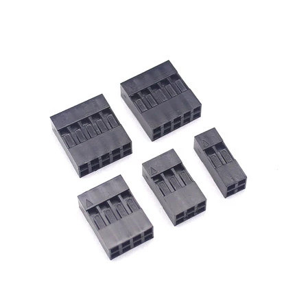 Dupont Connector 2.54 มม.สองแถว Dupont สายจัมเปอร์ลวด Pin Header Housing, ชาย Crimp Pins + หญิง Pin 