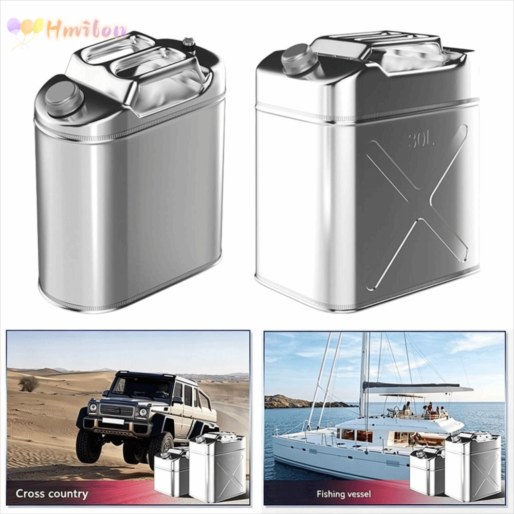HMILON ถังน้ํามันเบนซิน, 410 สแตนเลสเปลี่ยนถังสํารอง,ถังเก็บหนา 5L/10L/20L กลางแจ้ง