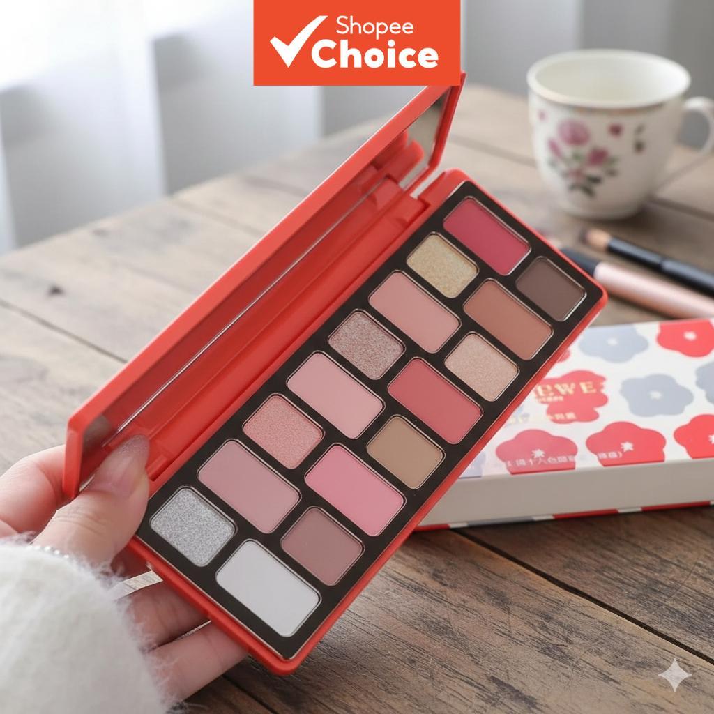 DIKALU 16 พาเลตอายแชโดว์กลิตเตอร์และชิมเมอร์ - Diamond Crush, สีแก้วหลากสี, ลุคสโมคกี้, สไตล์ตะวันตกออลอินวัน