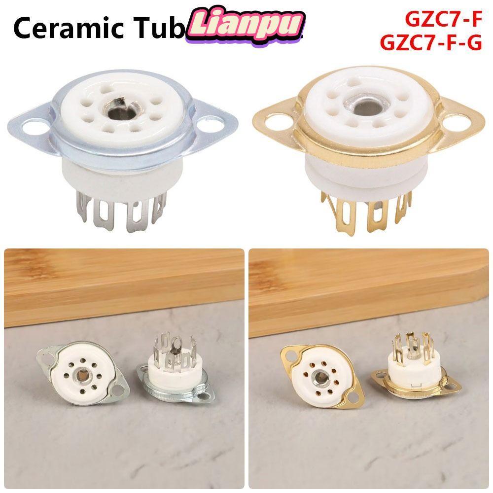 LIANPTH 1 ชิ้นเซรามิคซ็อกเก็ต, PCB Mount DIY ฐานวาล์ว, 7Pin B7G ดีบุก-Plated GZC7-F GZC7-FG สําหรับ 