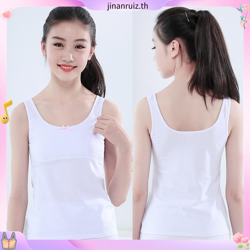 Wacoal Bloom Step 2 ชุดชั้นในสำหรับเด็ก เสื้อบังทรงกึ่งยกทรง แบบเรียบ รุ่น WH6M66 สีขาว (WH)
