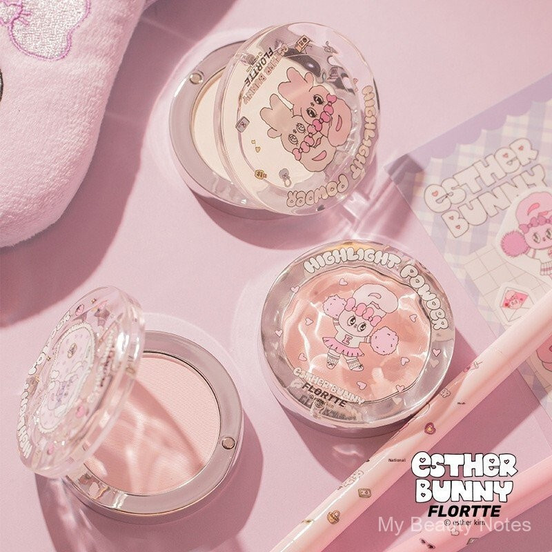 新款·FLORTTE Highlight BUNNY Joint Monochrome Highlighter Naturally Brightens Facial Cosmetic Highligh