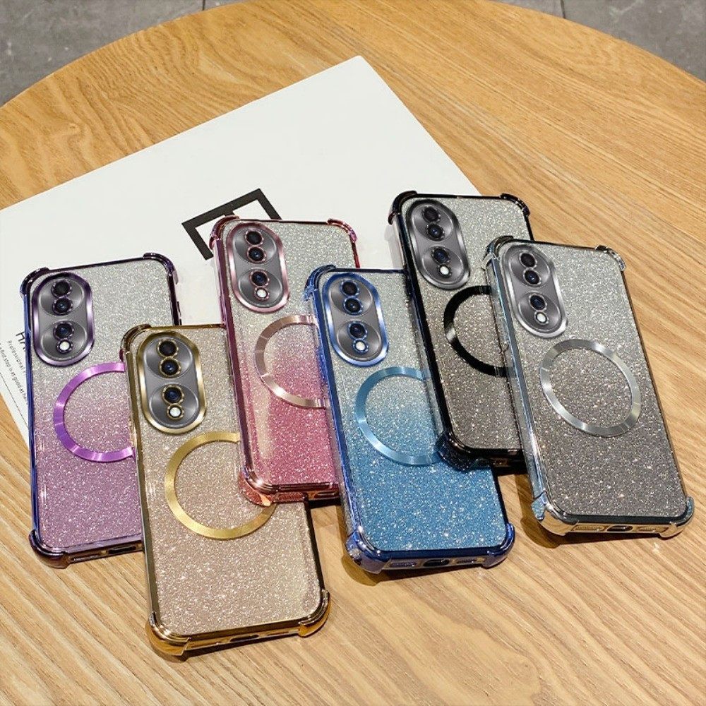 Glitter ชุบแหวนแม่เหล็กสําหรับ Honor GT Pro 50 60 70 Pro 50 60 SE Power X70i X60GT Win RT Gradient ซ