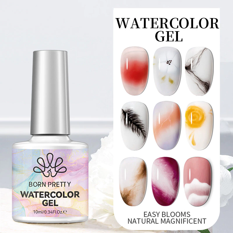 【Local】BORN PRETTY 10ml Blooming Gel ล้างสีน้ําเจลยาทาเล็บสําหรับ Spreading Effect Marble Soak off Uv LED เจลเคลือบเงาเล็บ DIY