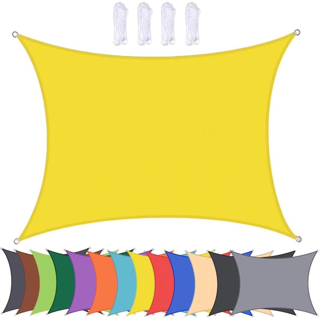 Sun Sail Sun Shade Sail สี่เหลี่ยมผืนผ้า Patio Garden Canopy กันน้ํากลางแจ้งครีมกันแดดกันสาดสําหรับ 