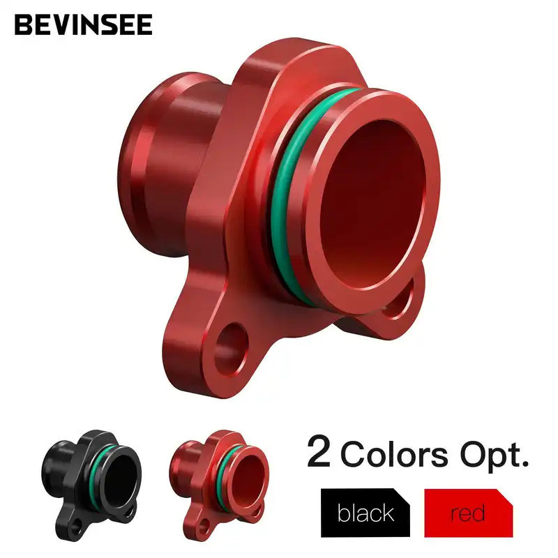 BEVINSEE Coolant ท่อหน้าแปลนข้อต่อท่อน้ําสําหรับ BMW N52 N55 N54 E82 E87 E90 E91 E92 E93 F30 F32 F20