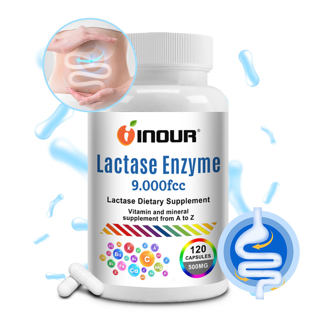 Lactase Enzyme 9,000 FCC แคปซูล - เอนไซม์แลคเตส 250mg/เม็ด ช่วยย่อยน้ำตาลนม (lactose) สำหรับผู้ที่มีปัญหากับนม แคปซูลวีแกน