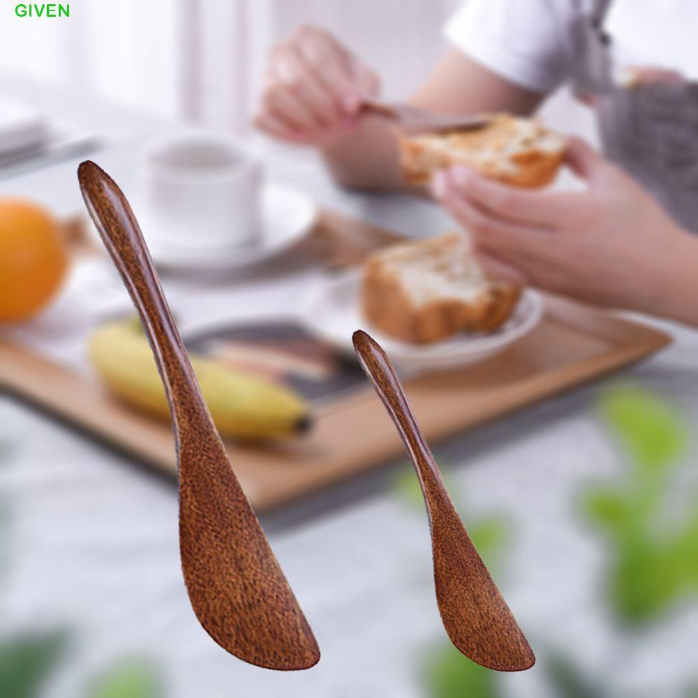 GIVEN ไม้พายเนยเด็กปลอดภัยบนโต๊ะอาหารไม้สําหรับขนมปัง,Face-pack Handmade 1/2/4 pcs ชีส Spreader