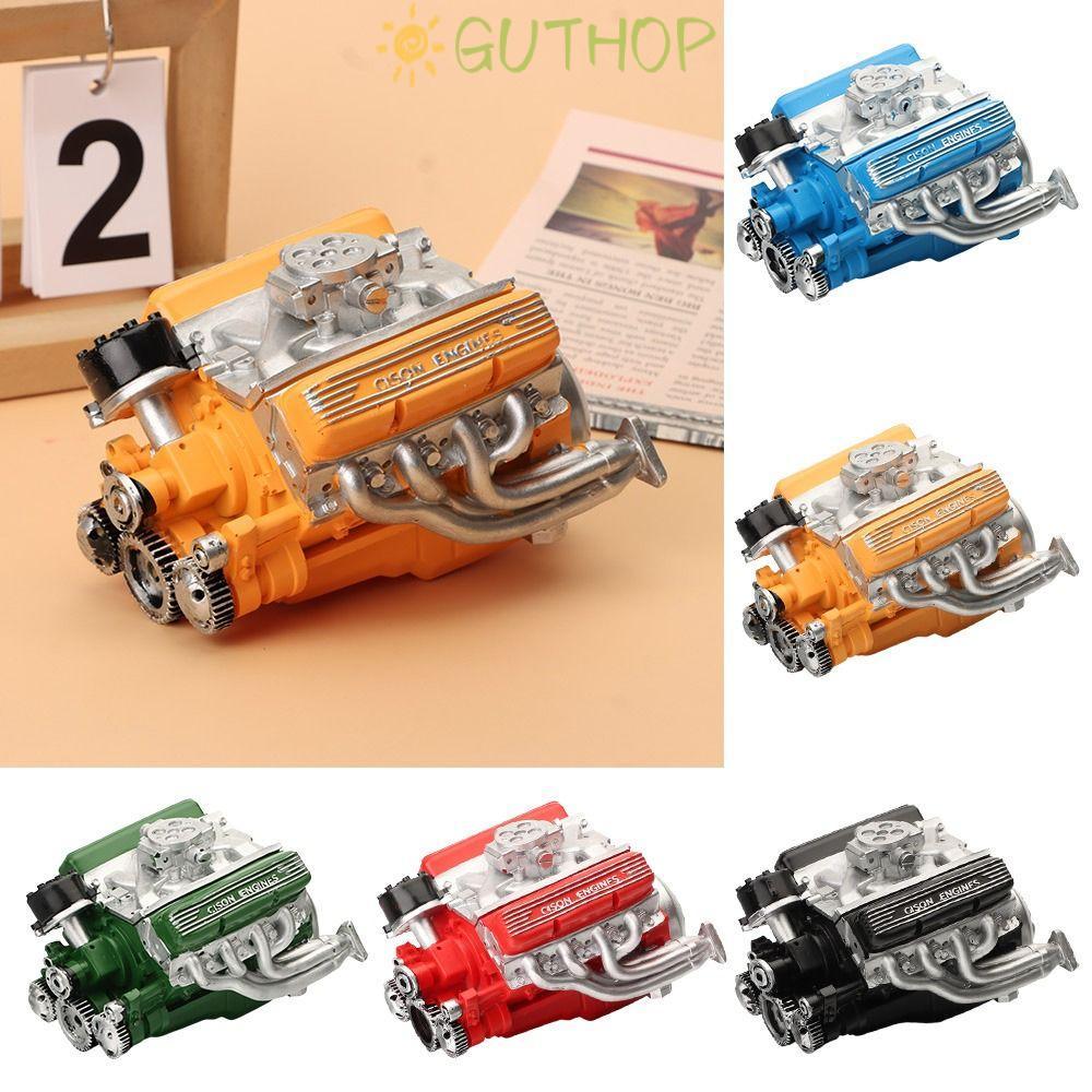 GUTHOP V8 Model Engine Kit, DIY Crafts V8 Car Engine Model, ความคิดสร้างสรรค์จําลองเรซิ่นขนาดเล็ก-Bl
