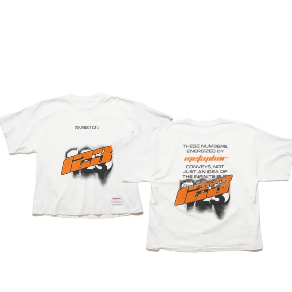 RRR-123 FW25 สไตล์ใหม่ rrr123 #rivingtonroirebis เสื้อยืดพิมพ์ลายสีขาว
