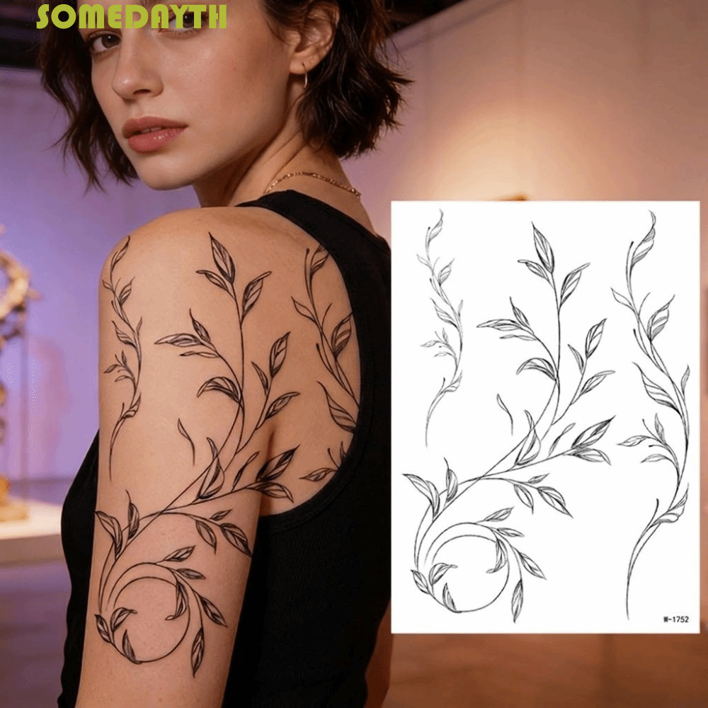ROI Sak Chaw Kan, กันน้ําและติดทนนาน สติกเกอร์ลายเส้นสไตล์ DIY Sketch สำหรับคอไหล่และแขน แบบสมจริง