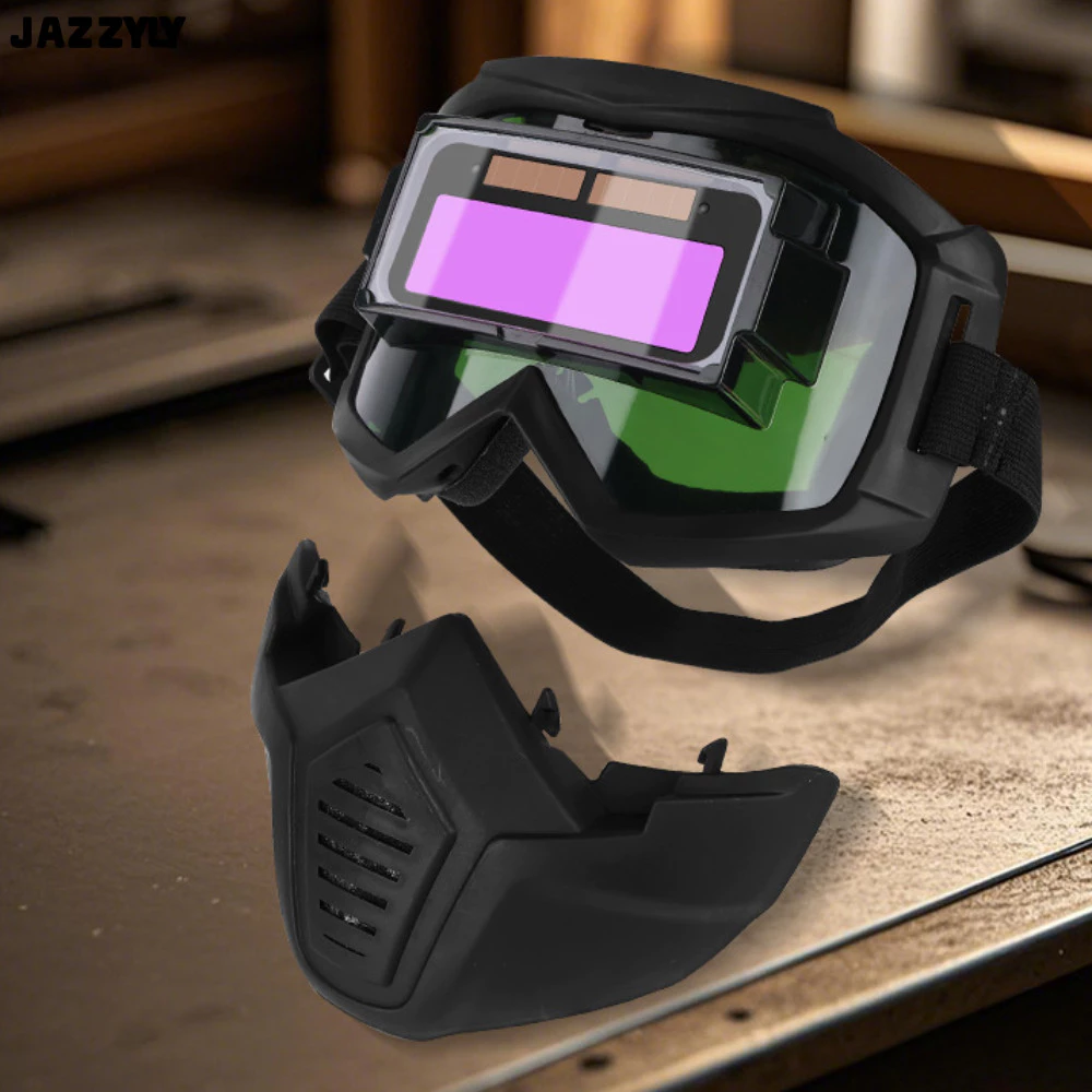 CODJAZZYLY แว่นตาเชื่อม, Auto Darkening แยกประเภทเครื่องเชื่อม, คุณภาพสูงที่ถอดออกได้ปรับ Band ทนต่อแรงกระแทก Face Protector ทํางานอุปกรณ์ป้องกัน
