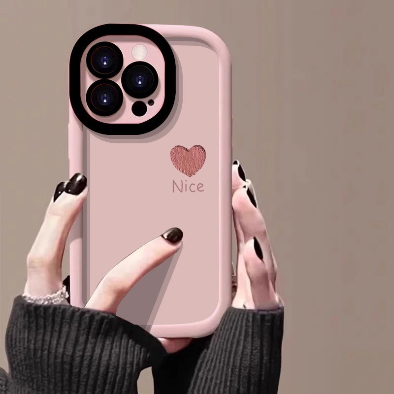 Nice Little Heart เหมาะสําหรับเคสโทรศัพท์ Apple 16proma iPone14 พัฟ 13 รวมทุกอย่าง 12 กันกระแทก 15Re