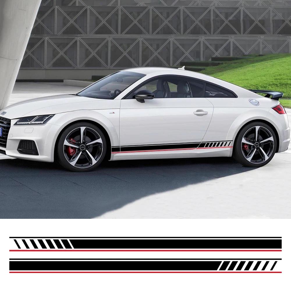 รถประตูด้านข้างไวนิลDecalsสติกเกอร์Racing Stripesกราฟิกอุปกรณ์เสริมอัตโนมัติสําหรับAudi TT 8N MK1 MK