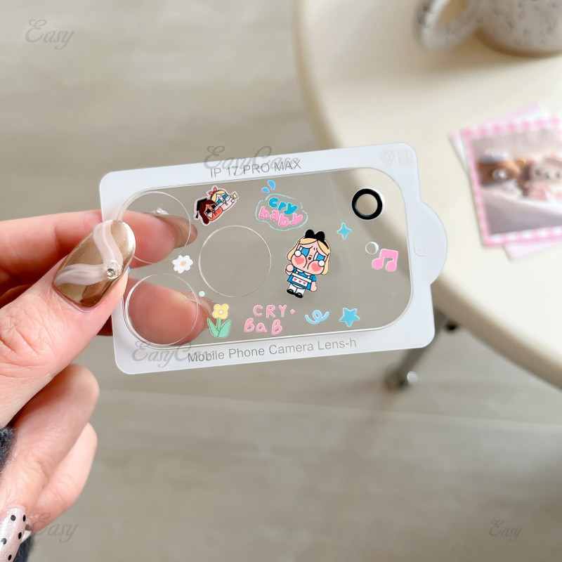 ฟิล์มเลนส์โทรศัพท์มือถือการ์ตูนสร้างสรรค์แบบบูรณาการสําหรับ iPhone 17ProMax 17Pro ฟิล์มป้องกันเลนส์กันฝุ่นและรอยขีดข่วน