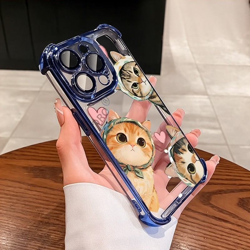 ชัดเจน เคส สำหรับ Xiaomi 17T 15 15T 14 14T Pro 13 Ultra POCO X6 X7 X8 F8 F7 Pro Max 5G หรูหราพรีเมี่ยมแมวน่ารักโปร่งใสชุบกันกระแทกกรณีโทรศัพท์อ่อน