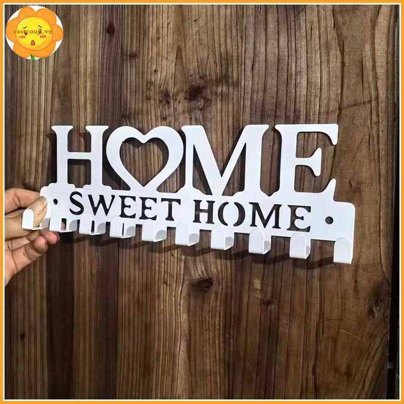 VASTJI 1PC ติดผนัง Sweet Home ตกแต่ง Key Holder, Key Wall Hook, Creative Key Holder สําหรับประตูด้าน