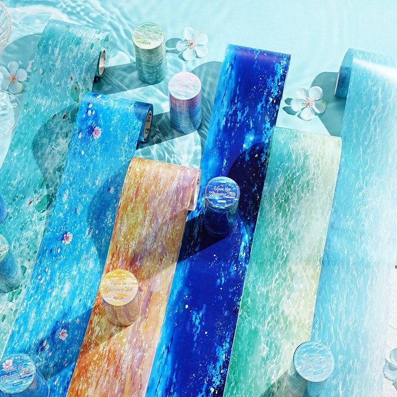 ไดลี่|78 มม. * 2 M Fresh Water Series PET เทปคู่มือภูมิทัศน์ฐานตกแต่ง Collage วัสดุนักเรียนคู่มือ Collage All-Match DIY สติกเกอร์ตกแต่ง