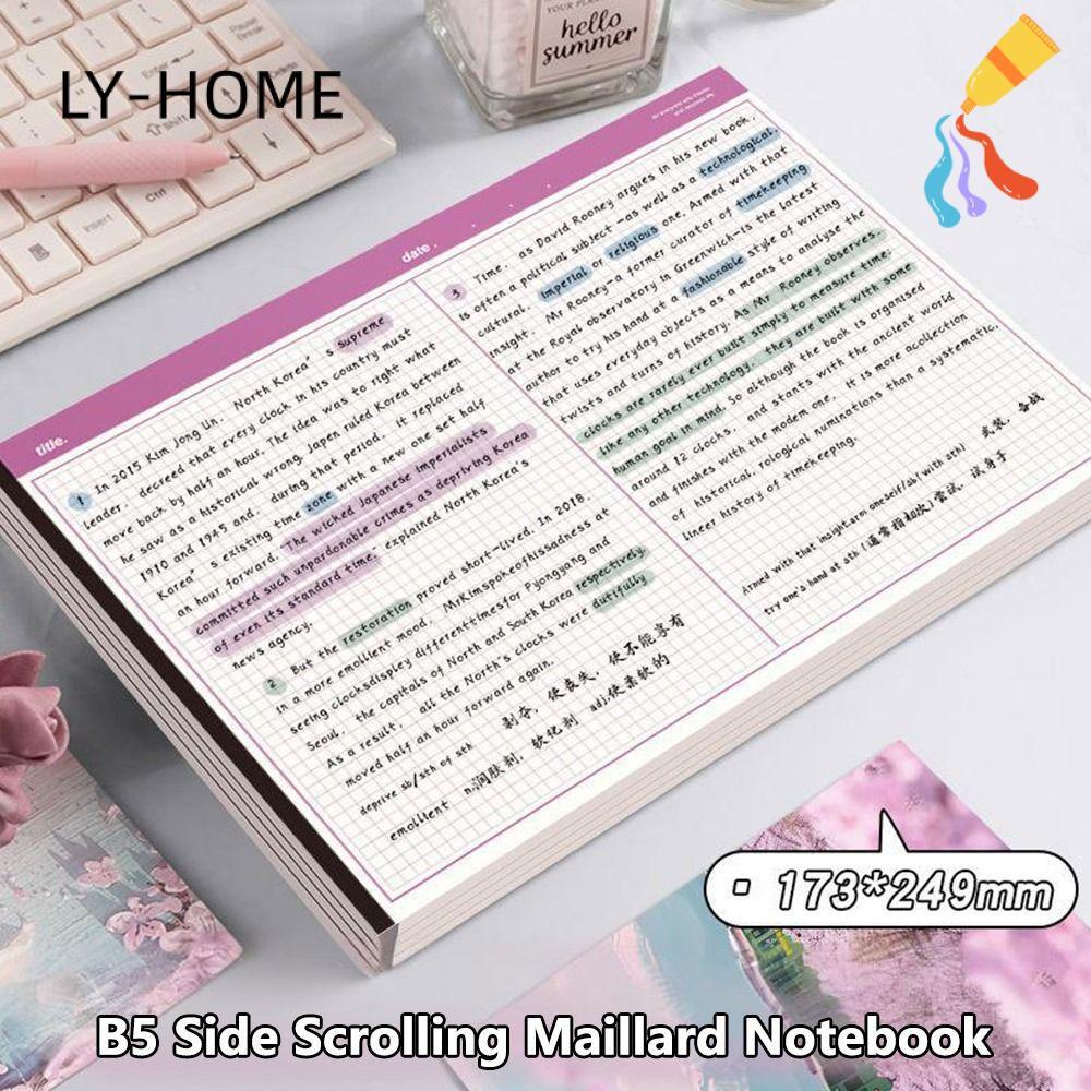 LIAOYING 20แผ่น/หนังสือ B5 Notebook,Tearable B5 Notepad, Simplicity แนวนอน Paperpad นักเรียน