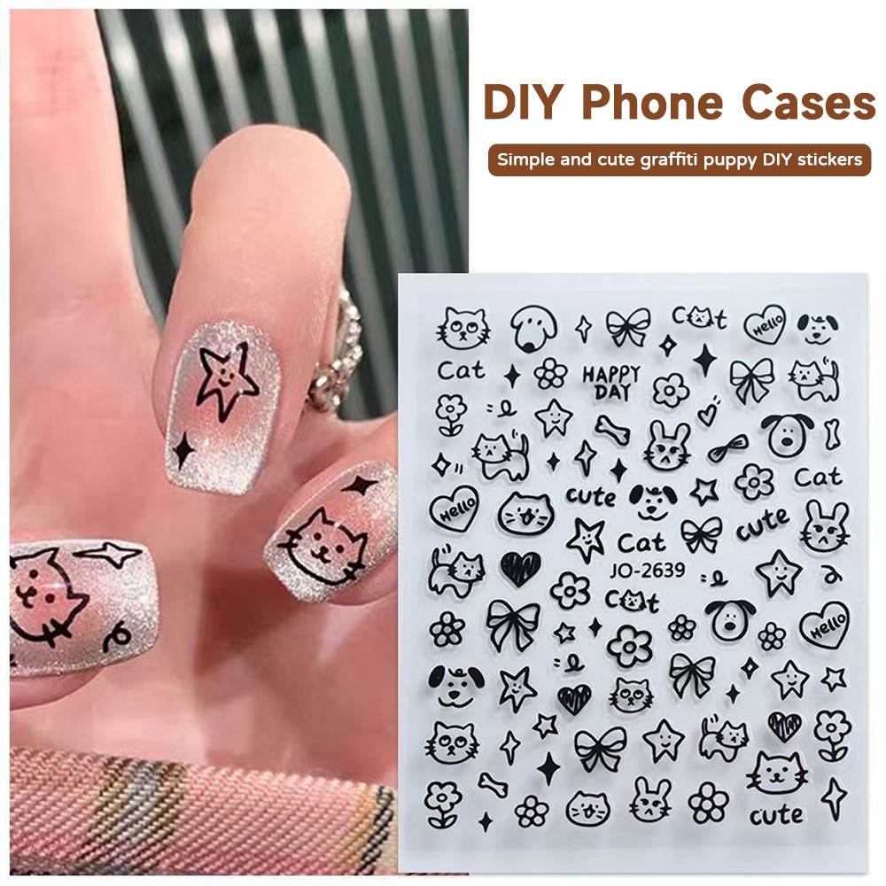 DIYสติกเกอร์สำหรับโทรศัพท์และแท็บเล็ต สติกเกอร์ติดเล็บ สติกเกอร์สำหรับสมุดบันทึก, สติกเกอร์ 3มิติ สติกเกอร์แบบมีกาวในตัว