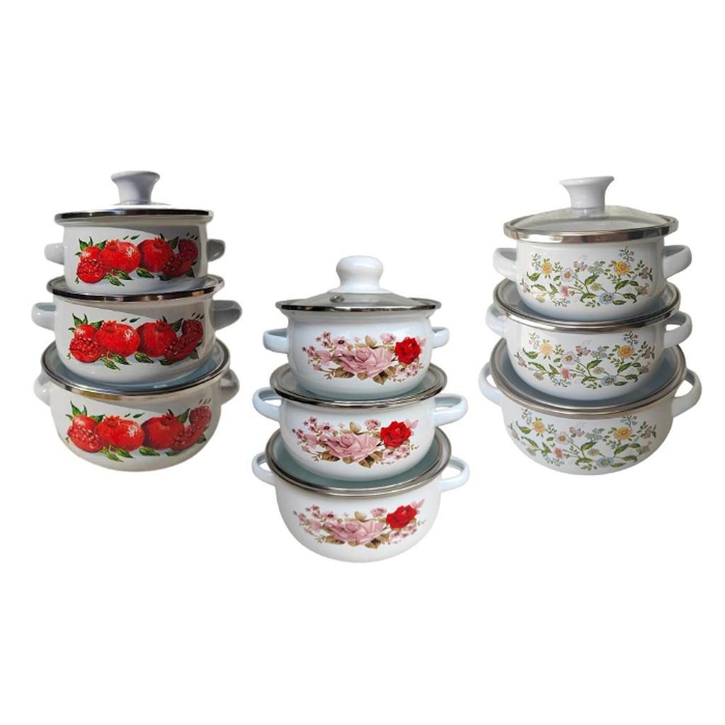 [Tachiuwa21] 3 ชิ้นแบรนด์ ENAMELPOT พร้อม POS PORTABLE POSS FLATS POSS POT ENAMEL POT