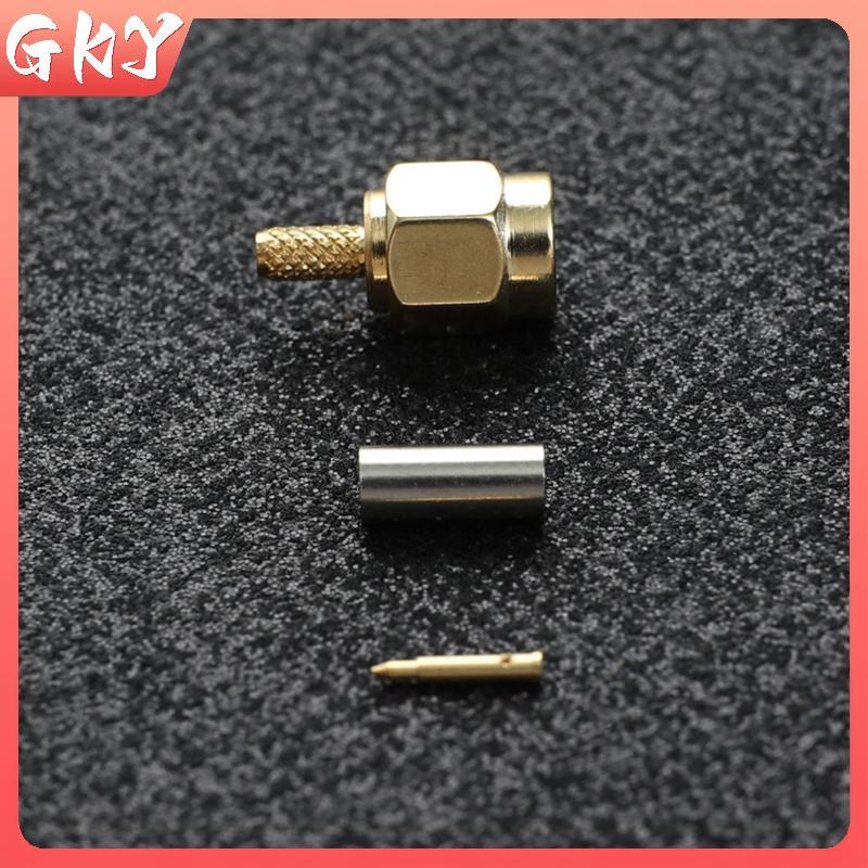 GKY 10 ชิ้น SMA ชายปลั๊ก crimp สําหรับ RG174 RG316 RG178 RG179 LMR100 สาย RF Connector GKY