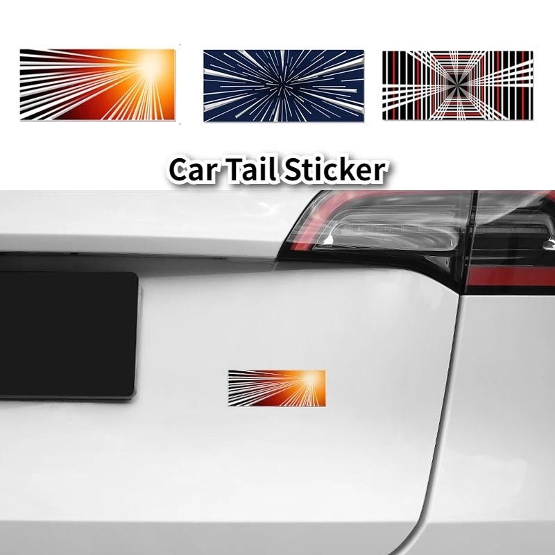 สําหรับ Tesla รุ่น 3/S/X/Y Juniper 2025 Tail Mark ประสิทธิภาพสูง PLAID Space-time Tu สติกเกอร์ตกแต่ง