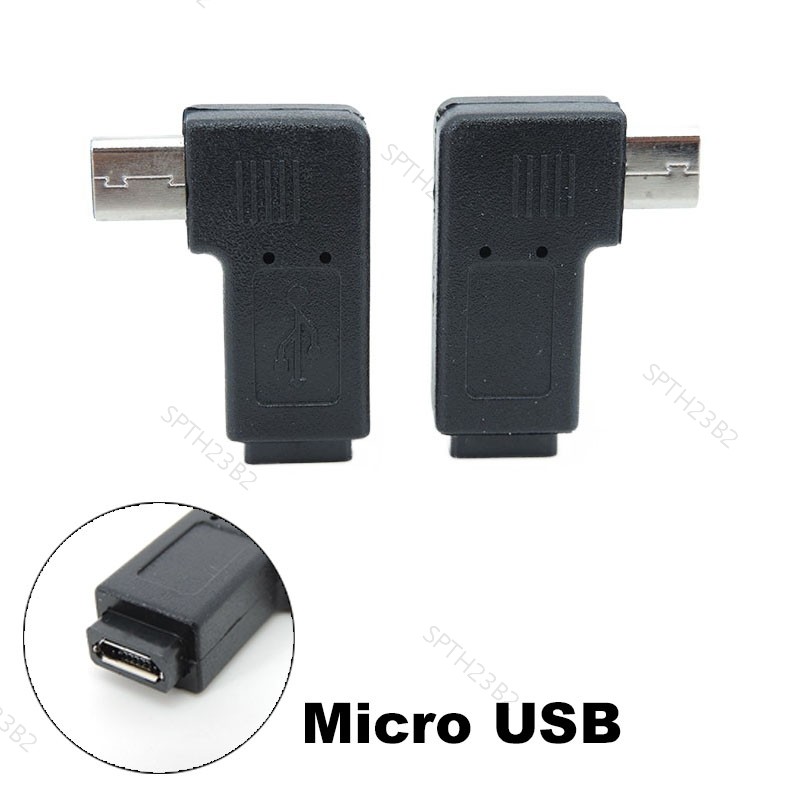 90 องศา Micro USB อะแดปเตอร์ข้อมูลหญิงเป็นชายแปลงไฟปลั๊ก Micro USB 2.0 Connector TH23B2