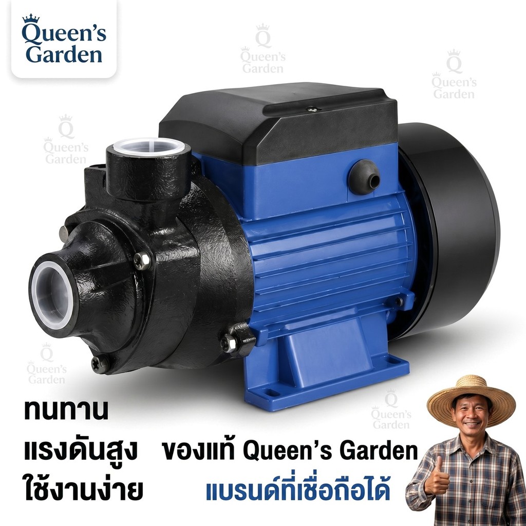 ปั๊มน้ำหอยโข่ง QB60 DC 12V/24V/48V สีฟ้า โซล่าเซลล์ สำหรับสวน ฟาร์ม บ่อกุ้ง COD พร้อมส่ง