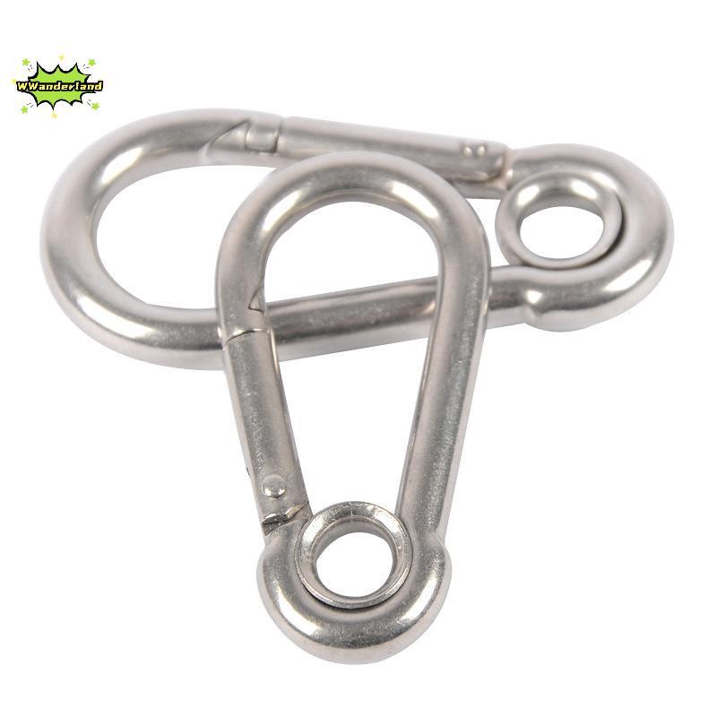 [WWanderland] M4 M5 M6 M7 M8 Stainless Steel Carabiner Carbine Snap Hook พร้อมตาไก่สปริง Bule Key Ri