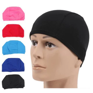 พร้อมส่ง หมวกว่ายน้ำ PU ผ้าแห้งเร็ว เด็กกับผู้ใหญ่ใส่ได้ Swimming Caps 4สี