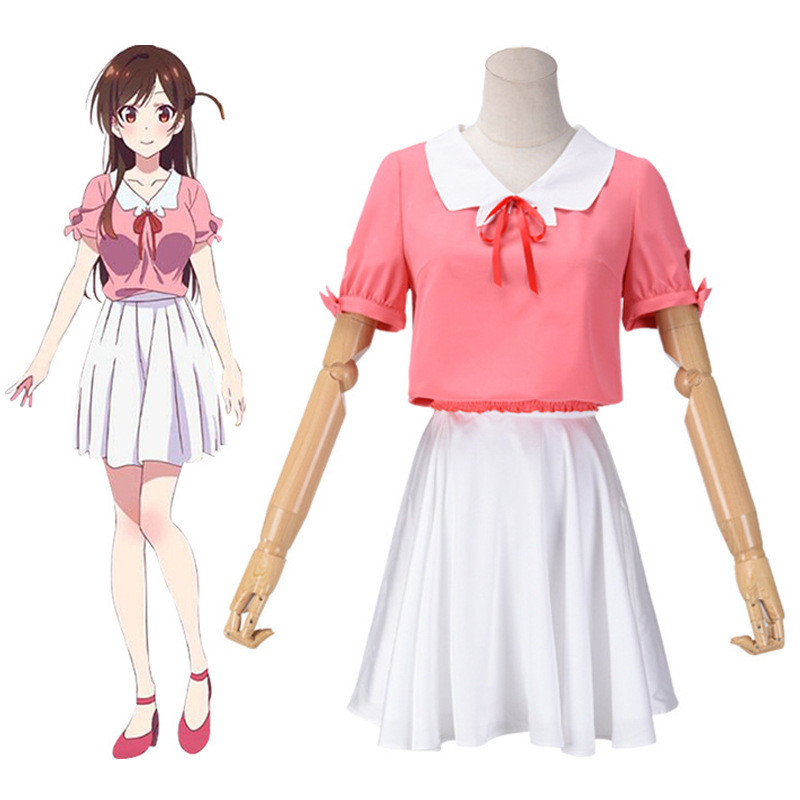 Rent a girlfriend cosplay costume: Mizuhara Chizuru cosplay women's clothing, everyday short-sleeved