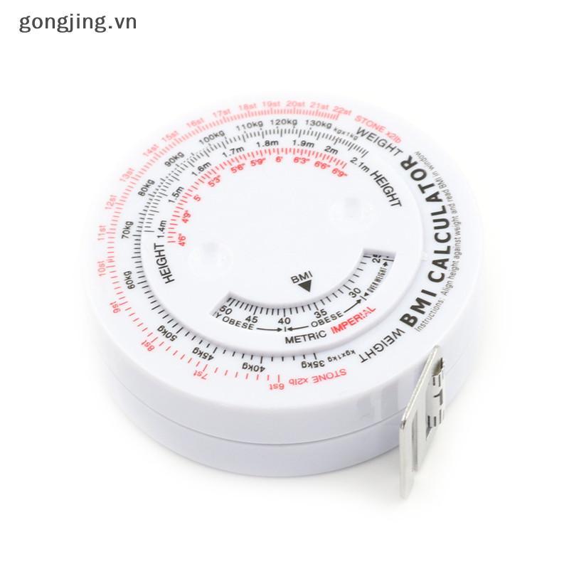 Gongjing BMI Body Mass Index เทปหด 150 ซม.วัดเครื่องคิดเลขอาหารลดน้ําหนักเทปวัดเครื่องมือ VN