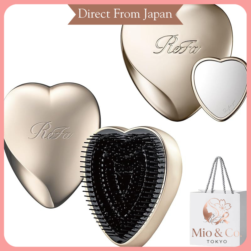 ReFa HEART MIRROR + ReFa HEART BRUSH Set Champagne Gold