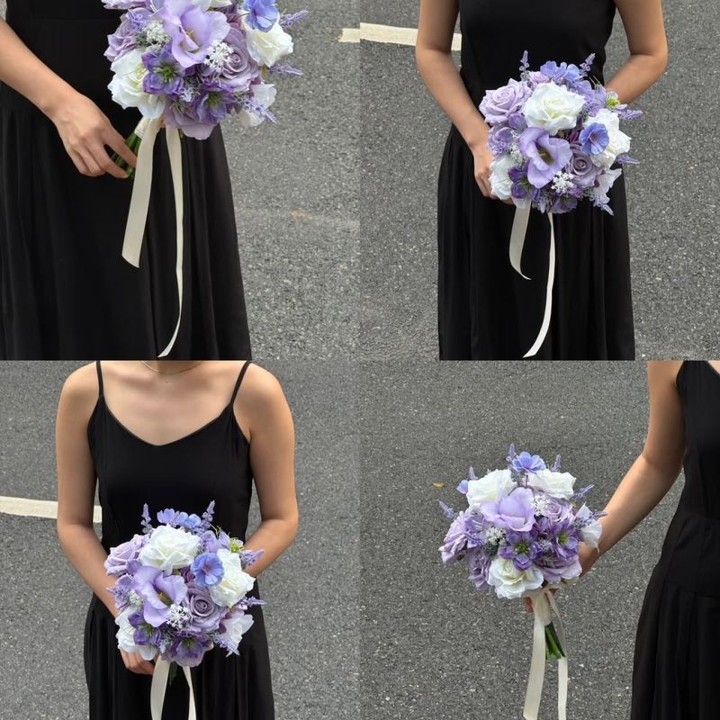 森系手捧花莫奈仿真花花束假花手捧花摆件结婚浪漫室外拍照道具Hand-held Bouquet of Artificial Flowers26.5.5
