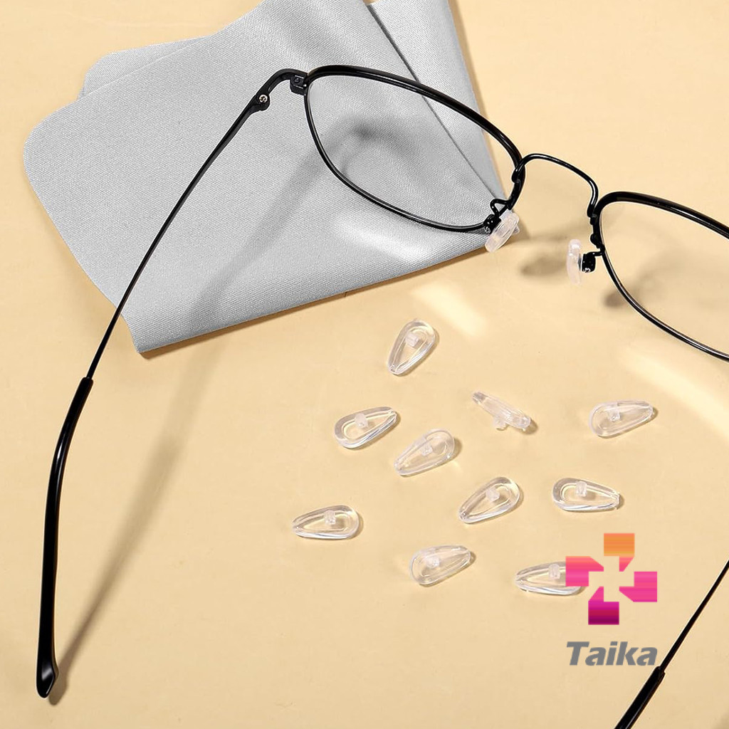 Taika ที่รองจมูกแว่นตา ซิลิโคนนุ่ม ถุงลม ป้องกันลื่น 1 กล่อง ติดตั้งง่าย Silicone Eyeglasses Nose Pads