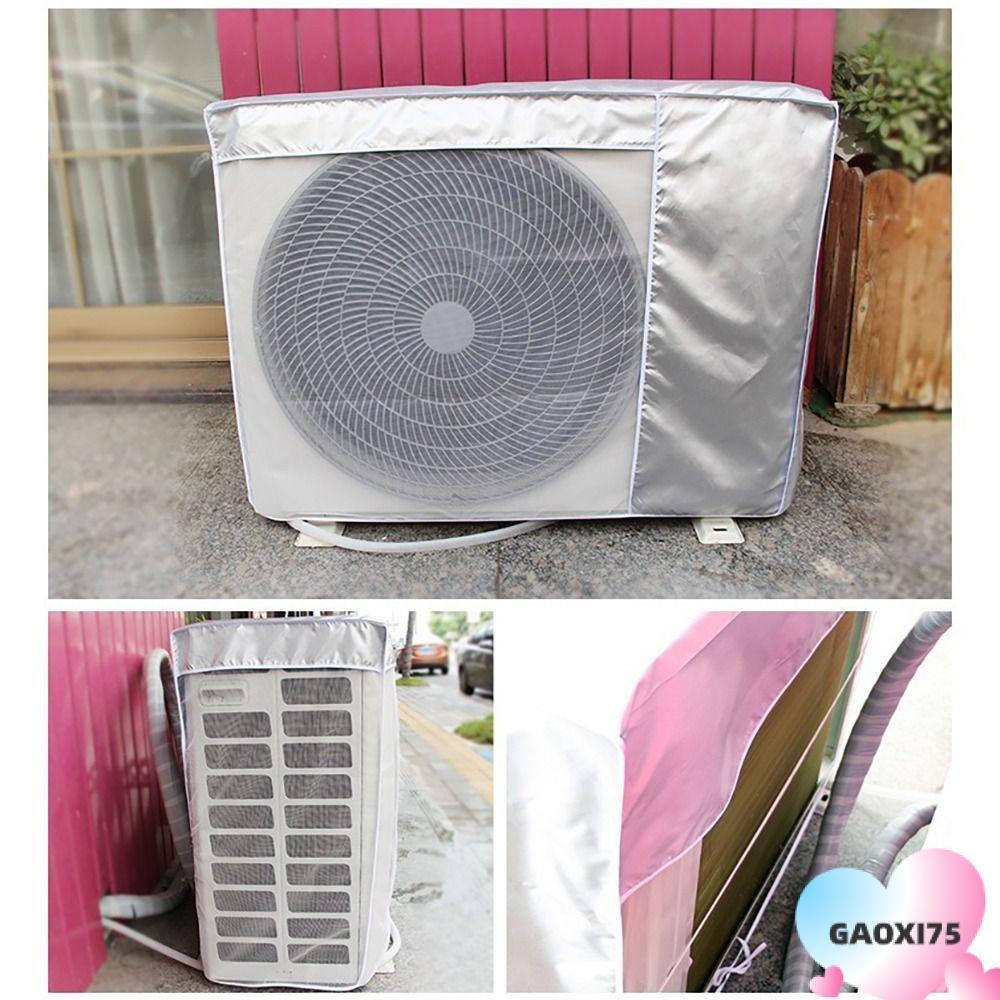 GOXI75 ฝาครอบเครื่องปรับอากาศ, Silver Multisize Air Conditioner Protective, Dust Cover Outdoor