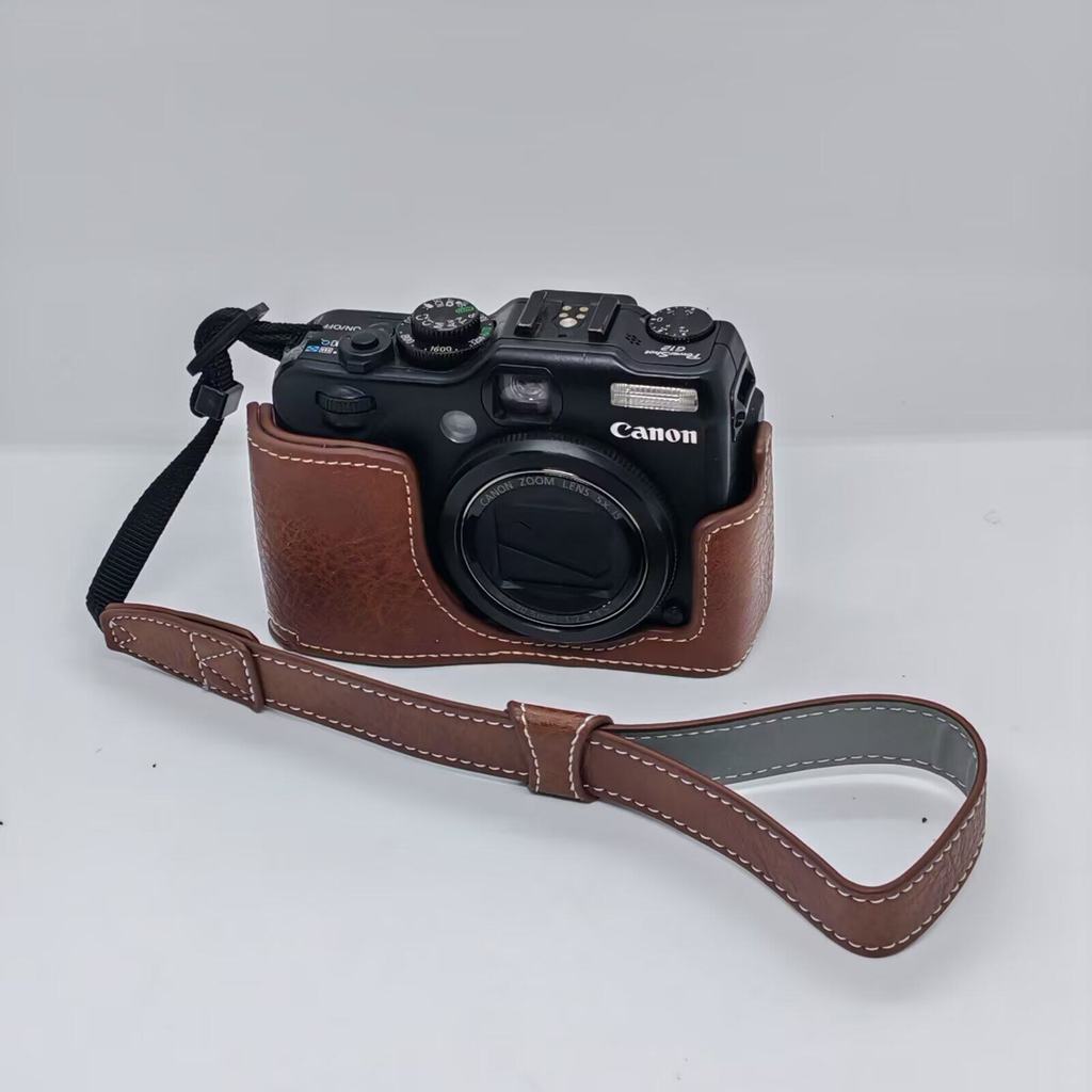 เหมาะสําหรับ Canon g12 เคสป้องกัน Canon G11 ฐานกันรอยขีดข่วน g12 กระเป๋ากล้อง เคสหนังย้อนยุค สายรัดข