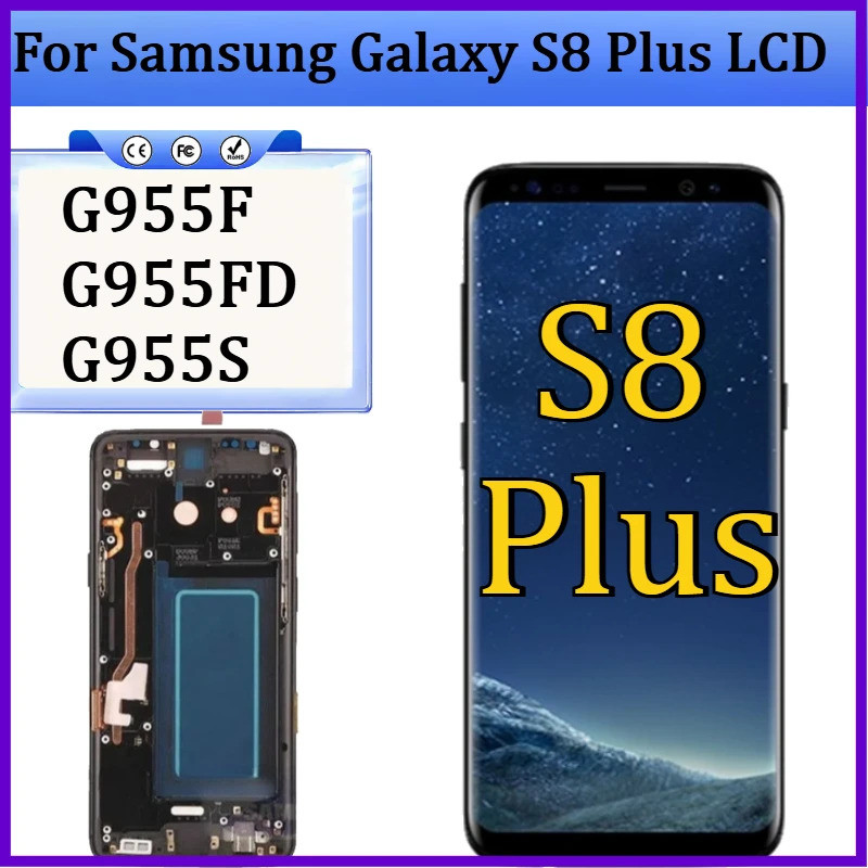 TFT/OLED หน้าจอสําหรับ Samsung Galaxy S8 Plus G955F G955FD G955S จอแสดงผล LCD Touch Screen Digitizer